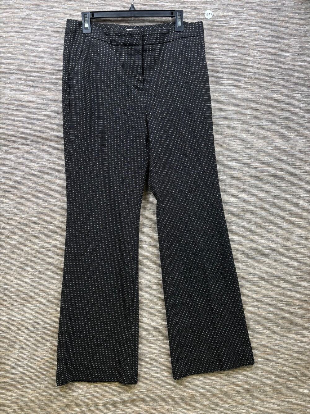 Chico's Polka Dot Boot Cut Dress Pants Size 1R US8R Black Polka Dot Mid Rise